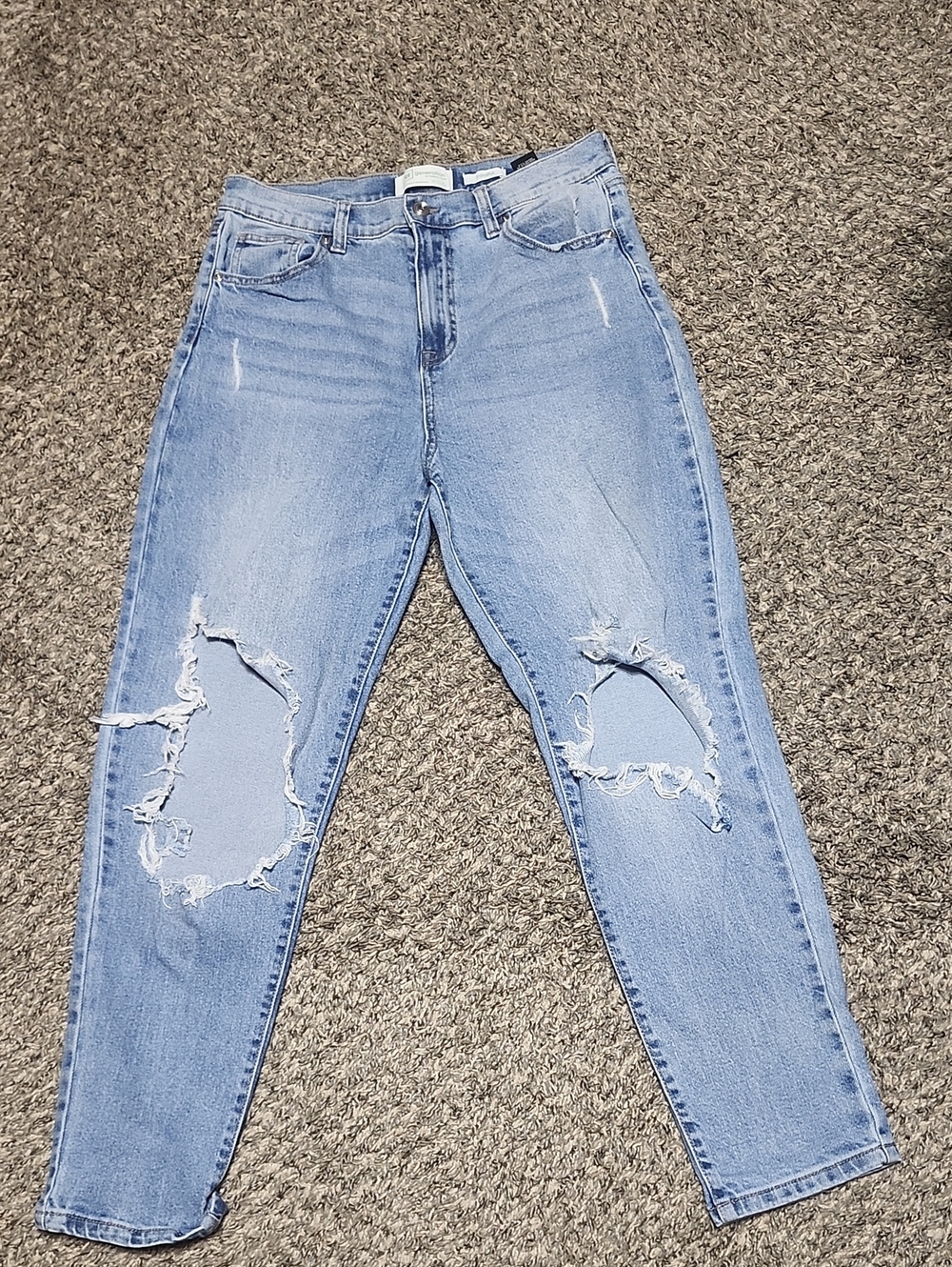 Celebrity Pink Light Blue Distressed Boyfriend Jeans